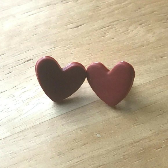Handmade Heart Earrings Posts Polymer Clay Valentine Birthday Romance Cu… - Picture 3 of 7